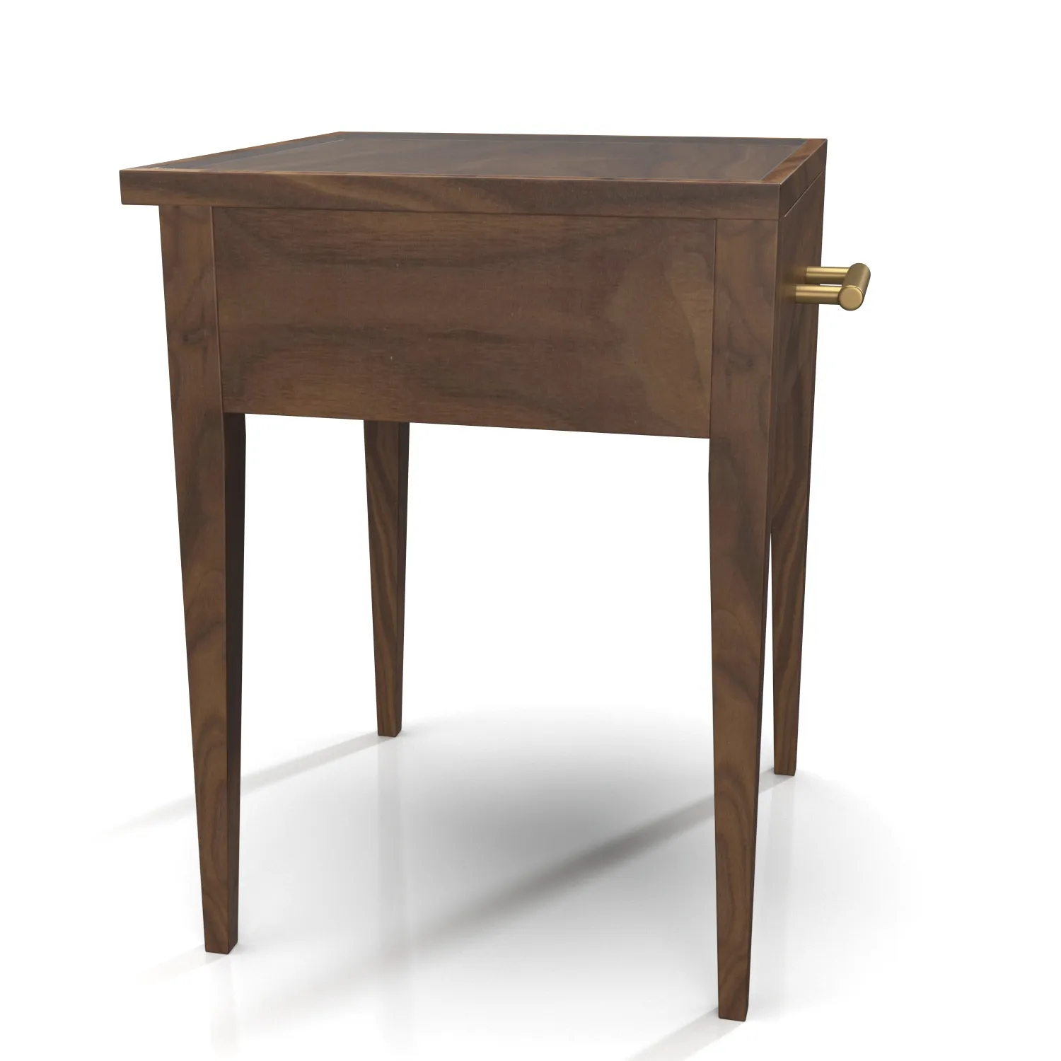 Wooden Body Top Glass Side Table 3D Model_03
